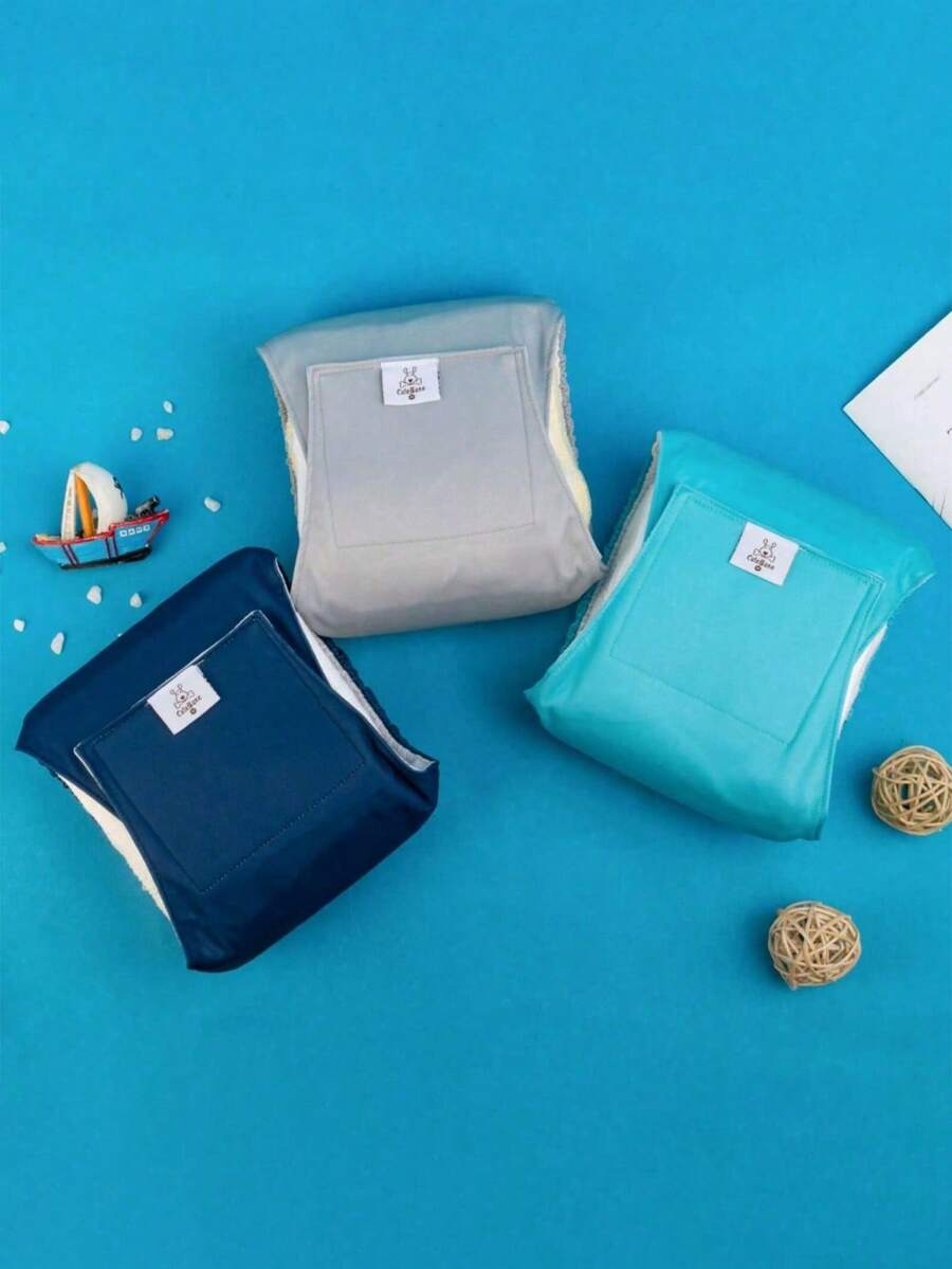 CuteBone 3pcs Reusable Male Dog Diapers - Super Absorbent Washable Dog Pee Pads, Adjustable Waist Size Fits Small/Medium Dogs, Easy To Put On And Stay Secure - Multicolor - View 1