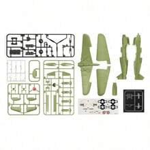 1/48 escala WWII P-40 Tomahawk tigres voladores militares P51 MUSTANG F4U BF109 colección de modelos de combate DIY rompecabezas Juguetes - Verde Claro - Ver 3