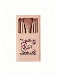 Portable Makeup Brush Set With Mirror, A-Y Floral & Letter Design, Multifunctional Makeup Brush Set In Box, Multifunctional Makeup Brush Set With Mirror Box, Mini Multifunctional Makeup Brushes, Foundation Brush, Eyeshadow Brush - Multicolor - View 20