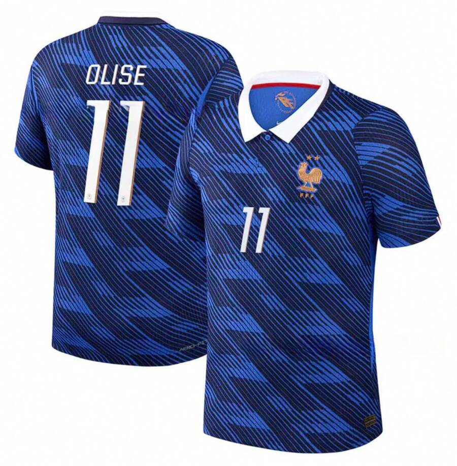 France National Team Style Soccer Jerseys - Featuring Mbappé, Barcola, Breathable Tops For Fans - 法國主場11號 - 查看 1
