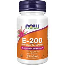 NOW Foods Vitamin E-200 IU With Mixed Tocopherols, Antioxidant Protection*, 100 Softgels - 100 count - 查看 1