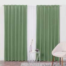 Refresh Your Home With Contemporary Style Neo Short Curtains From BEAUTTY HOME - OLIVE - View 3