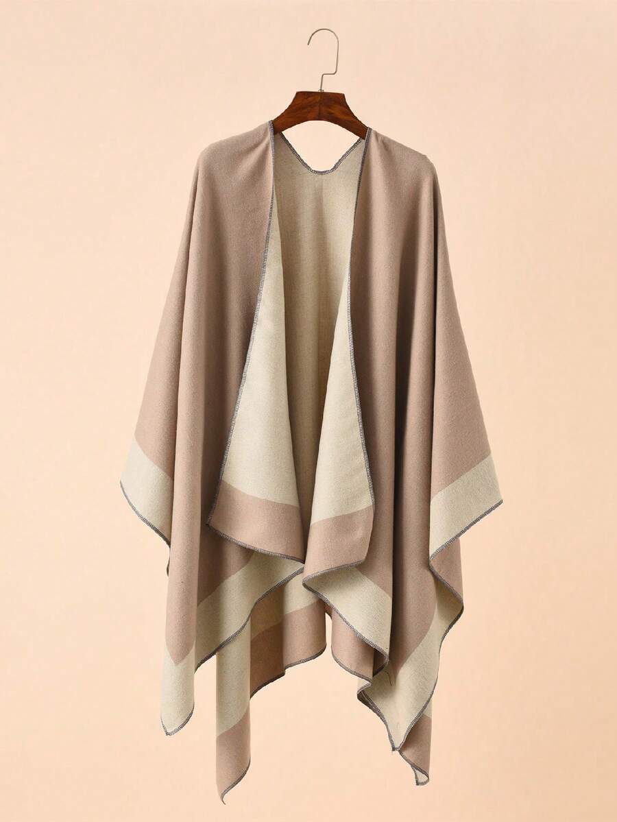 Poncho casual pentru femei, stil vacanță, blocuri de culoare, stil casual, pentru femei - Kazimi - Vizualizare 1