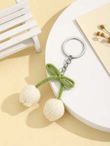 1pc DIY Handmade Crochet Tulip Flower Bud Keychain, Colorful Yarn Flower Keyring, Creative Gift For Lover, Friend, Girlfriend, Holiday, Festival, Mobile Phone, Car Accessories, Small Gift For Events - ngẫu nhiên - Xem 8