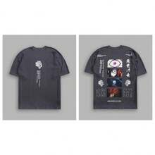 DARCSPORT American-Style  Retro T-Shirt For Couples, Men's Top, Pure Cotton Loose-Fit Round-Neck T-Shirt - màu đen - Xem 7