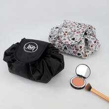 Bolsa de Cosméticos con Cordón Resistente al Agua, Organizador de Viaje Negro 56cm - 1 - Ver 2