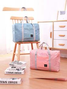 Customized Embroidered Letter Name Portable Storage Bag, Portable Travel Airplane Clothes Storage Bag, Multi-Functional Large Capacity Folding Quilt Travel Bag, Large Capacity Handheld Short-Distance Travel Bag, Female Student Dormitory Trolley Luggage Bag, Lightweight Maternity Bag Storage Bag - Multicolor - View 2