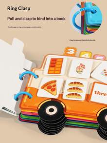 Libro de pegatinas de clasificación de números, libro ocupado de iluminación para niños, materiales hechos a mano, libro de pegatinas para el reconocimiento de números, iluminación de educación temprana para niños, juguete de libro de pegatinas tranquilo con tema de automóvil, paquete de material de manualidades - Multicolor - Ver 9