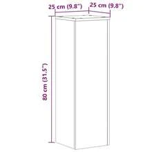 vidaXL Plant Stands (2 Pieces), Hollow Flower Stands, Decorative Column Pedestal For Plants And Decorative Items, Flower Stools, Flower Columns, White Wood Composite - Light Oak - View 4