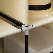 Fabric Wardrobe, With Rails And Shelves - Cream White - T0001-01-3166 - View 4