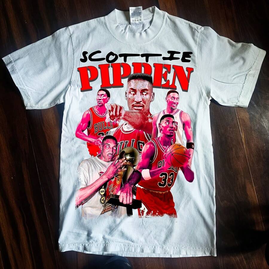 Camiseta vintage de la NBAs de Pippen - forma - Ver 1