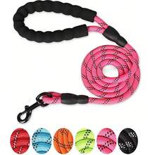 Dây dắt thú cưng bằng nylon phản quang mới, dây dắt chó chống kéo giật với tay cầm bằng xốp, dây tròn, màu đỏ hồng. - Màu Hồng Tươi - Xem 3