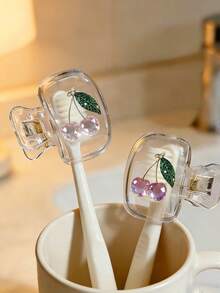 Hộp đựng bàn chải đánh răng Crystal Cherry, hộp đựng bàn chải đánh răng trong suốt, vỏ bảo vệ bàn chải, quà tặng Ngày của Mẹ, quà tặng gia đình - Nhiều màu - Xem 2