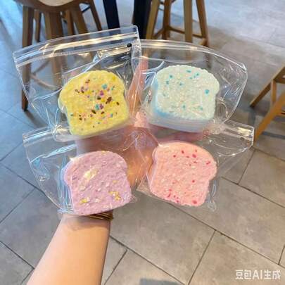 This Bread And Cake Squishy Toy Has An Ultra-Thick, Doughy Texture That Can Help Relieve Stress. Designed With Realistic And Adorable Details, It Is Easy To Squeeze And Store, Suitable For Both Work And Leisure. An Ideal Choice For Holiday Gifts.