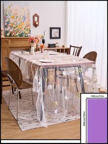 1/2 chiếc khăn trải bàn ren jacquard thêu hoa màu trắng, chất liệu hơi trong suốt, phong cách trang trại cổ điển, thích hợp cho gia đình, nhà bếp, các buổi họp mặt ngày lễ, đám cưới, sinh nhật, tiệc tùng, mọi mùa. - trắng - Xem 19