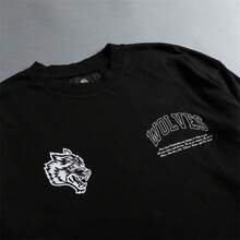 DARCSPORT American-Style  Retro T-Shirt For Couples, Men's Top, Pure Cotton Loose-Fit Round-Neck T-Shirt - màu đen - Xem 8