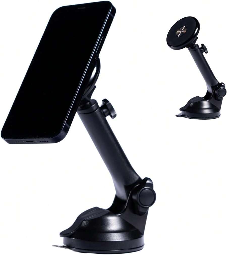Soporte Magnético para Teléfono con Ventosa | Imán Potente | para Cualquier Superficie Lisa | Tres ajustes | Soporte para teléfono de coche | Soporte para Celular automovil | Mod. CG0005 - 1 - Ver 1