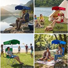 Folding Camping Chair With Canopy / Portable Beach Chair / - Red - View 9