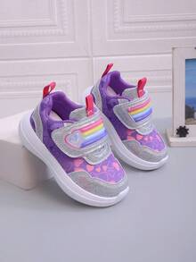 1 Pair Comfortable, Fashionable, Lightweight, Breathable Children's Sports Shoes With Lace-Up Design, Easy To Put On And Take Off, Suitable For Indoor And Outdoor Wear All Year Round - Purple - View 10