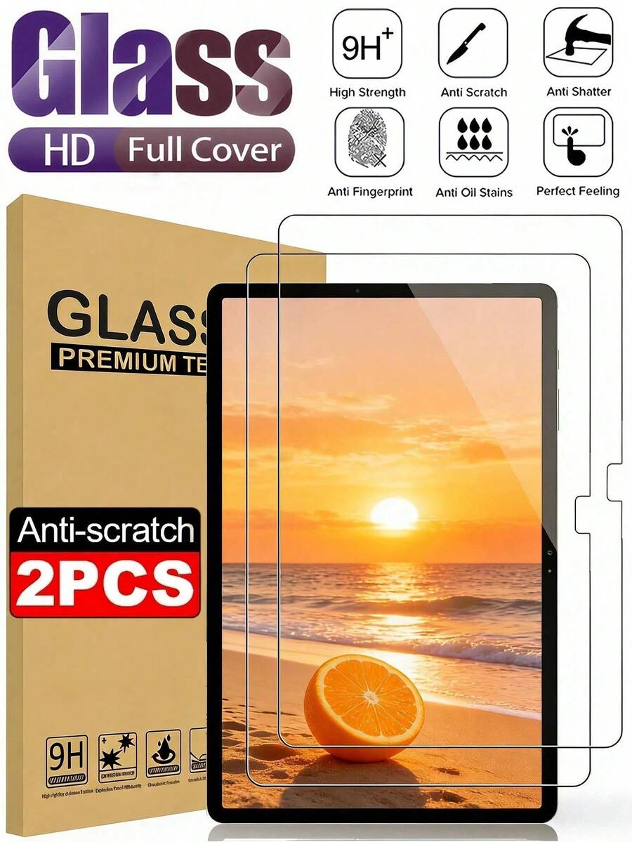 BOLLYMORE 2pcs Ultra HD Tempered Glass Tablet Screen Protector, 9H Hardness, Explosion-Proof, Anti-Scratch, Easy Application, Compatible With IPad Air Pro 11/13 Inch 5th/6th/7th/8th/9th/10th/11th/12th 2026/2025/2024 Models - Clear - View 1
