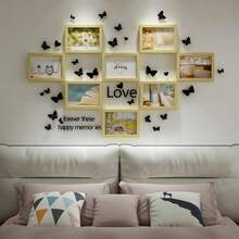 Creative Wooden Photo Frame Wall Hanging Combination Photo Wall 8pcs 5*7 Inch Living Room Bedroom Decor Background 3*5 Inch Photo Wall With Butterfly Stickers Landscape Photos - One Size - View 10