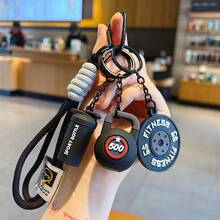 Handmade DIY Fitness Style Keychain Pendant, Women Creative Dumbbell Series Bag Charm, Couples Keychain - Multicolor - View 10