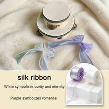 4/6 Inch Wedding Tambourines With Ribbon Sets,Wooden Tambourine Hand Percussion For Church Party And Adults,Drumhead Can Be DIY Freely.(6 PCS/12 PCS/24 PCS) - White - View 7