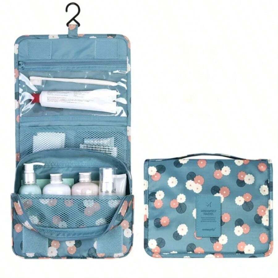 1pc Multifunctional Travel Makeup Bag, Hanging Large-Capacity Makeup Bag/Storage Bag, Easy To Carry, Unisex Waterproof Makeup Brush Organizer, Beach Bag, Beach Essential, Beach Towel Storage Bag, Vacation Supplies, Back-To-School Essential