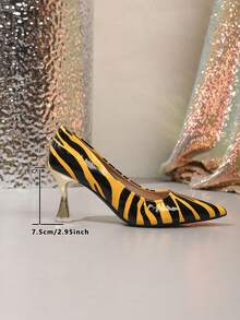 Nuevos tacones de mujer de punta fina, tacón medio, cómodos, sin fatiga, de moda y versátiles - Amarillo - Ver 7