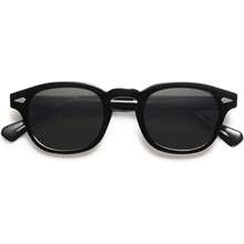 - Lentes de sol polarizados redondos retro vintage pequeños para rostro delgado protección UV400 SJ2251 - Negro/Gris - Ver 2
