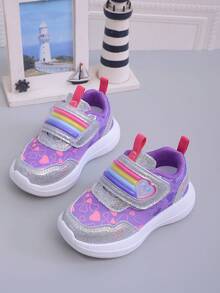 1 Pair Comfortable, Fashionable, Lightweight, Breathable Children's Sports Shoes With Lace-Up Design, Easy To Put On And Take Off, Suitable For Indoor And Outdoor Wear All Year Round - Purple - View 5