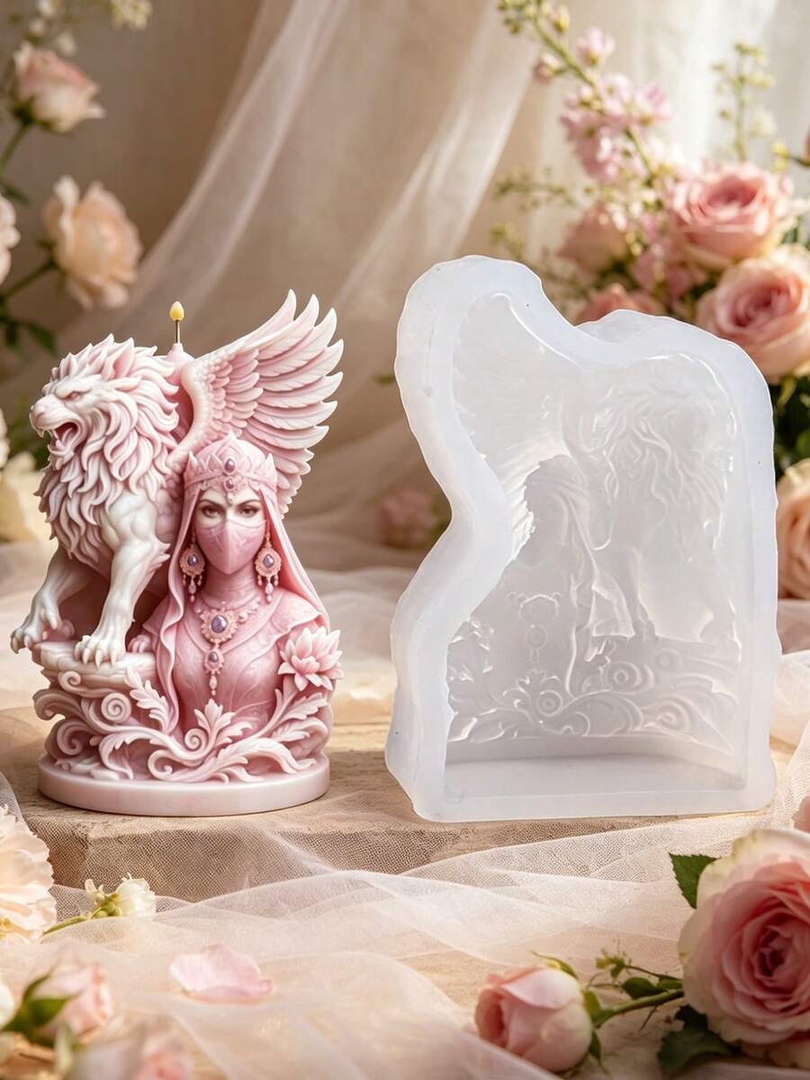 3D Mythical Winged Goddess Silicone Candle Mold, DIY Craft Sculpture Mold, Home Decor And Gift - A - View 1