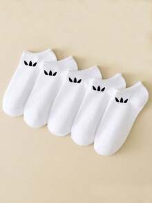 1/15 pares de calcetines cortos unisex con patrón de dibujos animados y unicolor, calcetines invisibles transpirables, calcetines básicos minimalistas versátiles, estilo de pareja, adecuados para uso diario o casual al aire libre - Multicolor - Ver 4