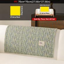 1pc Linen Texture Anti-Pet Slip Sofa Pad, Minimalist Style With Label Decoration, All-Season Machine Washable Sofa Protector Cover - Multiple Styles - View 25