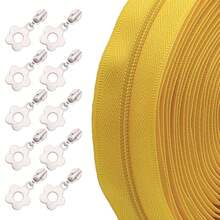 1 Conjunto, Zíperes Multicoloridos com Puxadores de Zíper Bronze Antigo/Dourado Claro/Prata, Adequado para Substituição de Zíper DIY de Costura Doméstica - Com puxador de zíper prateado - Visão 12