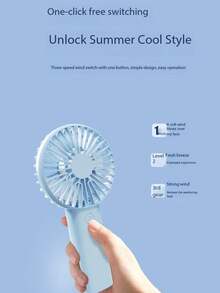 1pc Unisex Mini Handheld USB Fan, Colorful Summer Cooling, 3-Speed Adjustable, Quiet Operation, 5M Airflow, Portable For Outdoor, Camping, Beach, Office, School, Gift - Multicolor - View 6