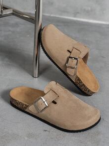 Mules décontracté pour femmes  unicolore, disponibles avec ou sans doublure chaude - Kaki - Voir 5