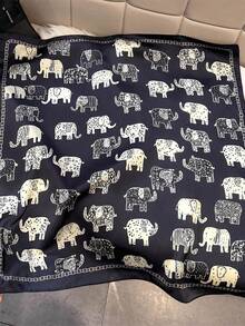 1 chiếc khăn choàng cổ bằng satin in hình voi dễ thương, kích thước 65x65cm, nhẹ, đa năng, phù hợp cho mọi mùa, đi chơi hàng ngày, dự tiệc và du lịch. - Nhiều màu - Xem 14
