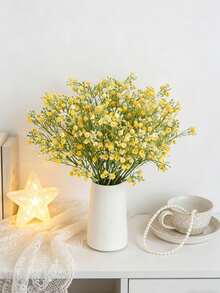 1/5PCS Artificial Lavender Bouquet Outdoor Garden Birthday Party Scene Arrangement Wedding Flower Basket Bride Hand Bouquet Home Dining Room Living Room Bedroom Window Sill Decoration Vase Ornament New Year Decoration Outdoor Garden Back To School Season - Gypsophila-yellow - View 8