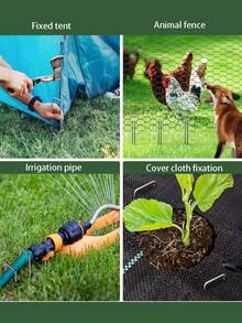 20/50 chiếc cọc làm vườn mạ kẽm, đinh chữ U chống gỉ, dùng để cố định hàng rào, ống tưới, bãi cỏ, vải che phủ cảnh quan, cọc đa năng cố định hoa, dụng cụ làm vườn. - In đậm - Xem 4