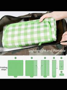 Extra Large 200x300cm Green Picnic Blanket, Lightweight Foldable Waterproof Outdoor Camping Beach Mat Easy To Carry For Travel Park Hiking ,Hiking Picnic Mat Lightweight - Outdoor Picnic Essentials - màu xanh lá - Xem 1