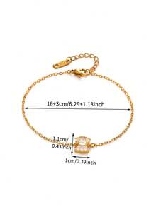 Vòng tay hoa 3D đính đá Zirconia mạ vàng 18K dành cho nữ, mặt dây chuyền hình mắt quỷ bằng đá Zirconia, trang sức thời trang, món quà hoàn hảo cho mọi dịp. - Nhiều màu - Xem 8