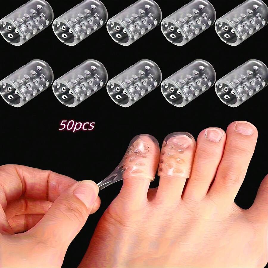 50 Pieces Of Breathable Silicone Anti-Slip Toe Protectors, Comfortable And Reduce Friction, Durable Shoe And Boot Toe Covers, Soft Transparent Silicone Toe Protectors - 50 mặt hàng - Xem 1