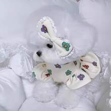 Floral Print Headband & Skirt Set, Bubble Skirt - White - View 5