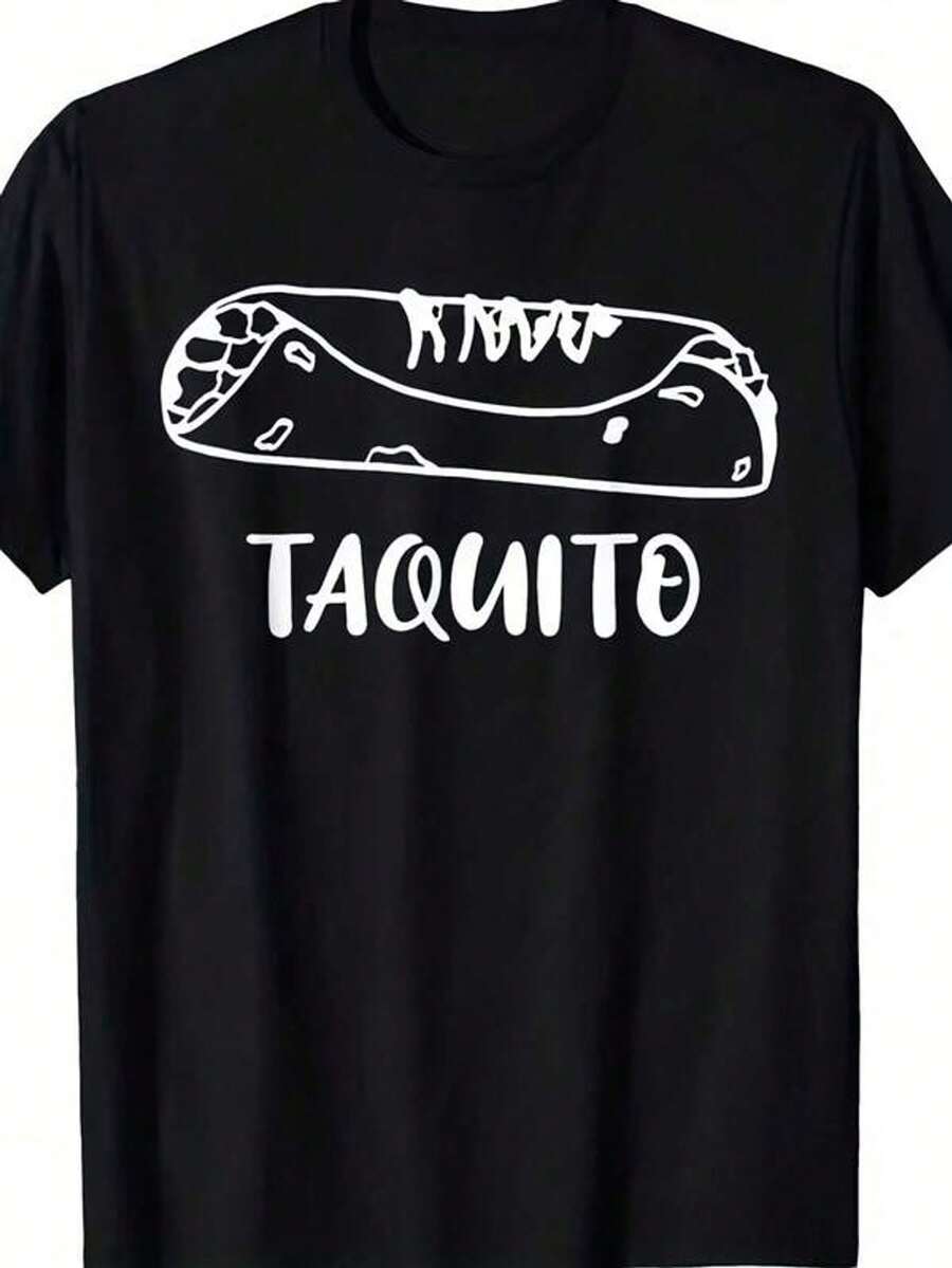 Camiseta a juego para la familia con diseño de taquito, y taco - Negro - Ver 1
