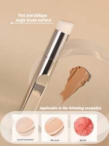 1 cọ trang điểm nền/dạng lỏng/dạng kem, cọ trang điểm chuyên nghiệp vát cạnh, dụng cụ trang điểm, cọ đánh kem nền, cọ che khuyết điểm, cọ đánh phấn tạo khối, cọ trộn phấn, cọ đánh má hồng, cán mạ điện, rất cần thiết cho người mới bắt đầu trang điểm khi đi du lịch. - Bạc - Xem 3