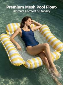 1 pieza Hamaca de agua inflable, tumbona flotante para adultos para piscina y playa en verano, regalo perfecto para fiestas en la piscina y vacaciones - Multicolor - Ver 12