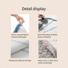 Soft Bath Mat 50x80cm Absorbent Non-Slip Chenille Rug Machine Washable Nordic Floor Carpet For Bedroom Living Room Bathroom - Nordic Style - View 4