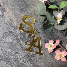 Customized Gold Mirror Acrylic Letter Cake Topper, Personalized Initial Cake Decoration For Wedding, Engagement, Anniversary, Bridal Shower, Birthday Gift, And Baby Shower - F-cake Hat - View 5