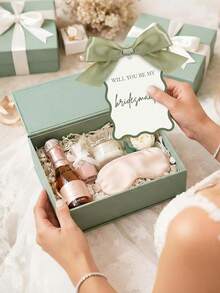 12/24/40pcs Blank Wedding Invitation Cards 9*6cm, Each Card Decorated With A Sage Green Bow, Suitable For Various Weddings, Bridal Shower, Engagement Party, Pre-Wedding Gathering, Etc. - Card - View 6